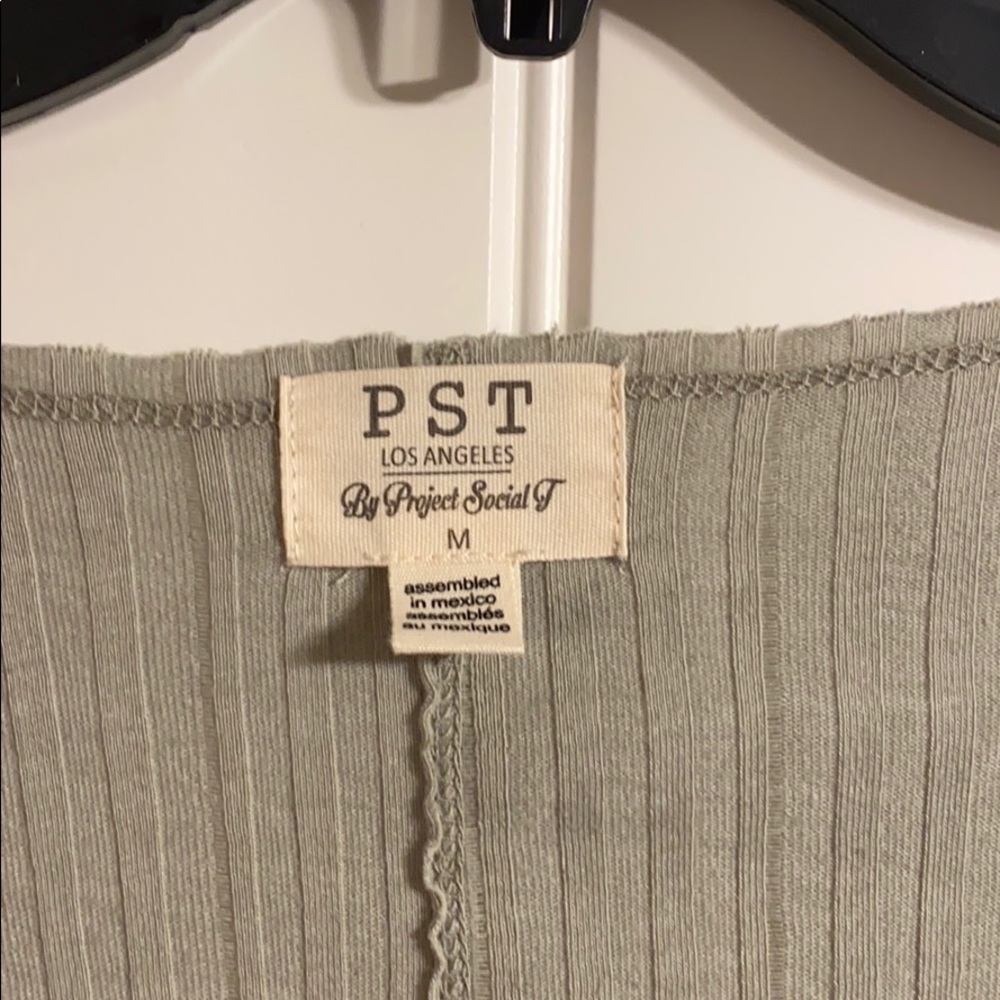 Army Green Ribbed Top - Picture 2 of 2